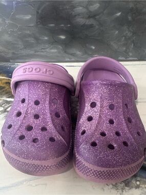 CROCS Kids' Purple Glitter Clogs size 10C